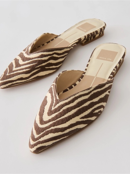 Dolce Vita Shoes - Dolce Vita Brown & Cream Zebra-Print Pointed Mules